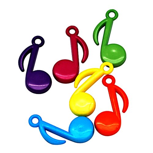 Lot de 20 breloques note de musique en acrylique  -  27x12x4mm