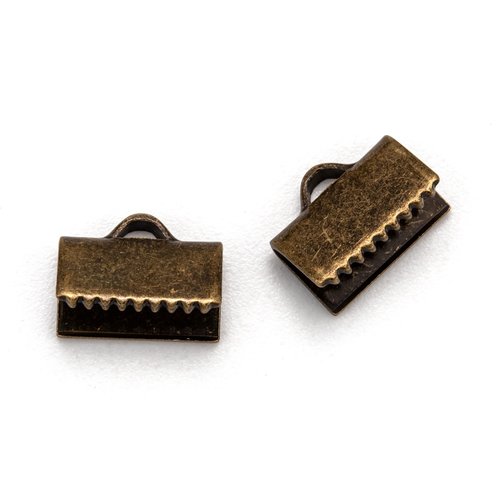Lot de 6 griffes couleur bronze en laiton - 10x7mm