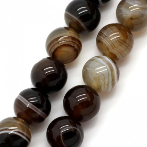 Lot de 5 perles en agate - 10 mm