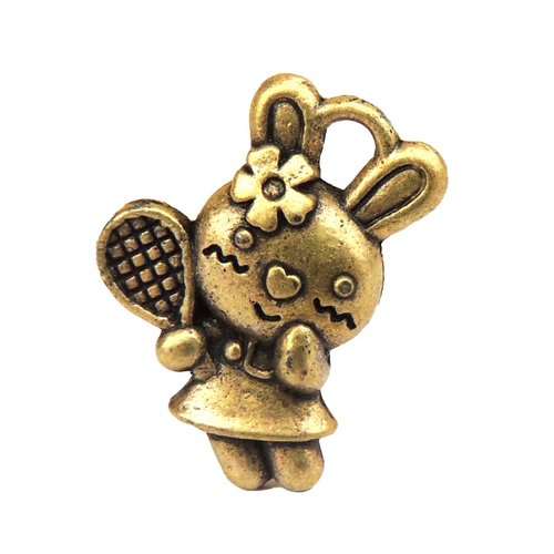 Lot de 25 breloques lapin en bronze