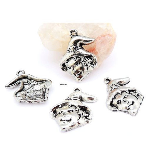 Lot de 20 breloques thème halloween - sorcier