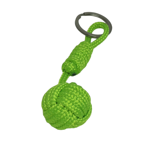 Porte-clés pomme de touline vert fluo