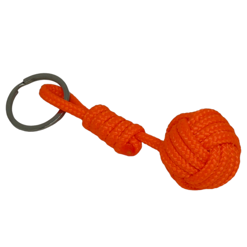 Porte-clés pomme de touline orange fluo