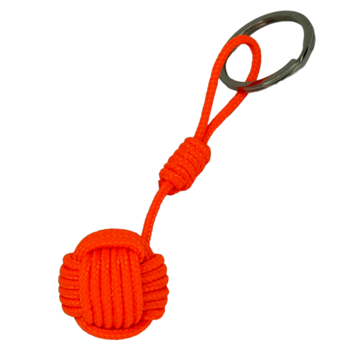 Porte-clés pomme de touline orange fluo