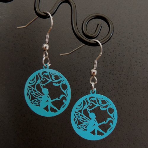 Boucles d'oreilles fée - bleu