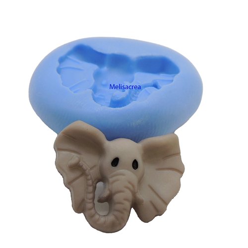 Mini moule en silicone tête d'éléphant - 1,8 cm