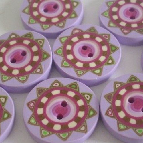 Bouton fait main 2,2 cm - fimo - boutons couture - fleur - handmade polymer clay buttons