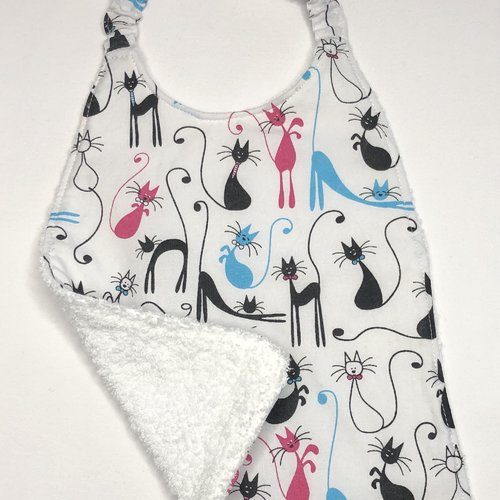 Serviette élastique et son pochaon, serviette de table, bavoir pour maternelle - fait main - petits chiens