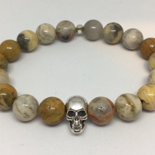 Bracelet skull - bracelet en perle agate