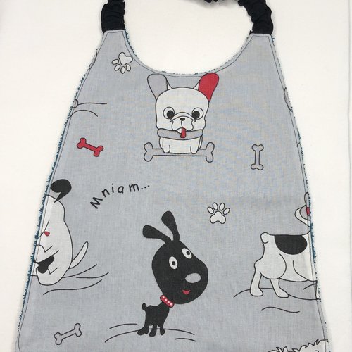Serviette élastique, serviette de table, bavoir pour maternelle - fait main - petits chiens