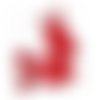 Doudou plat "paon" ou "canard" ou "autre" :), rouge blanc, minky polaire microfibre coton, 17 cm