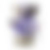Doudou lapin attache tétine, tissu coton minky , violet marron, hauteur 24 cm, personnalisable en couleur