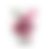 Doudou attache tétine, lapin, fuchsia rose , tissu coton minky, hauteur 24 cm, personnalisable en couleur