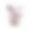 Doudou attache tétine, lapin, rose mauve gris , tissu coton minky, hauteur 24 cm, personnalisable en couleur