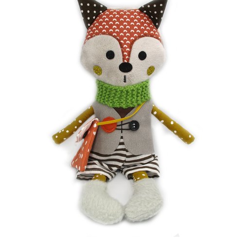 Poupée en tissu renard, poupée renard, orange marron, coton, 28 cm de hauteur, jouet, poupée à habiller, cadeau de noël