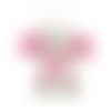 Doudou hibou plat, fait-main, peluche hibou, tissu coton minky polaire, marron rose, fait-main, hauteur 26 cm