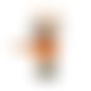 Doudou peluche plat renard, tissu coton minky polaire, orange marron, hauteur 27 cm, doudou personnalisable en couleur