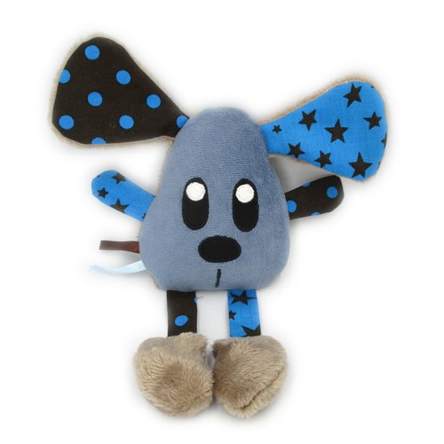 Doudou souris, peluche souris, doudou fait-main, bleu marron, coton minky polaire, personnalisable, doudou bébé, 27 cm de hauteur