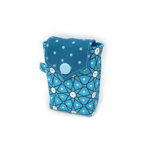 Pochette à mouchoirs, bleu, pour mouchoirs petits formats, tissu coton, idée cadeau originale
