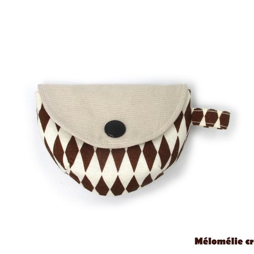 Porte-monnaie ou pochette à écouteurs ou bricoles, porte-monnaie, beige marron, idée cadeau
