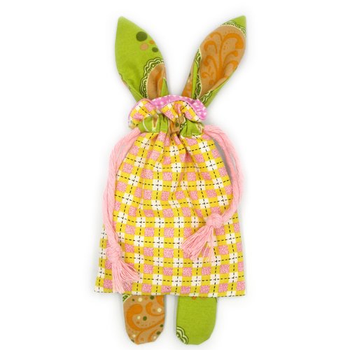 Sac lapin, pochette lapin, vert rose jaune, pâques, idée cadeau, idéal pour mettre des chocolats
