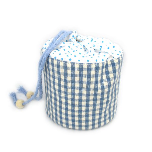 Sac, baluchon pour mettre le papier toilette, idéal pour le camping, en coton bleu, idée cadeau