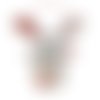 Doudou lapin plat, tissu coton minky, gris rose, fait-main, personnalisable en couleurs, cadeau de naissance
