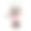 Doudou peluche plat renard, tissu coton minky polaire, marron clair rose, hauteur 27 cm, doudou personnalisable en couleur