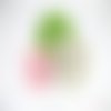 Chouchous en tissu pour cheveux, lot de 3, vert rose blanc, en coton, pour embellir votre coiffure