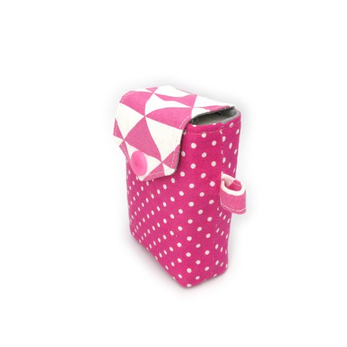 Pochette à mouchoirs en tissu coton, rose, pour mouchoirs petits formats, idée de cadeau originale et pratique