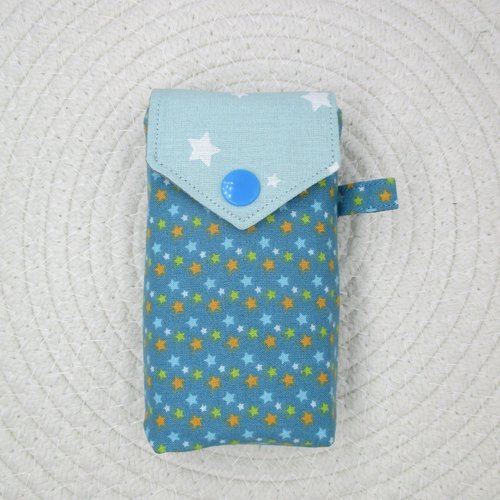 Pochette à mouchoirs en tissu coton vert et blanc, pour mouchoirs grands formats, tissu coton, idée cadeau originale