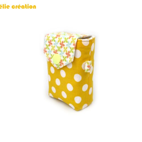 Etui à mouchoirs en tissu coton, jaune, pour mouchoirs petits formats, idée de cadeau originale et pratique