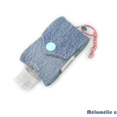 Etui pour gel hydroalcoolique 70ml, à accrocher partout et pratique, en jean, idée cadeau originale