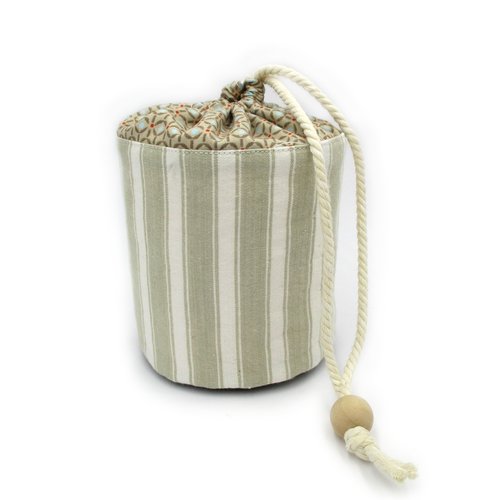 Sac, baluchon pour mettre le papier toilette, idéal pour le camping, en coton beige, idée cadeau