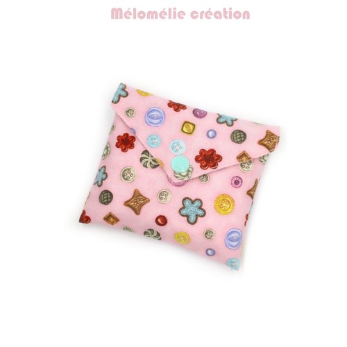 Pochette pour serviettes hygiéniques, en coton rose, idéale dans un sac et discret, cadeau