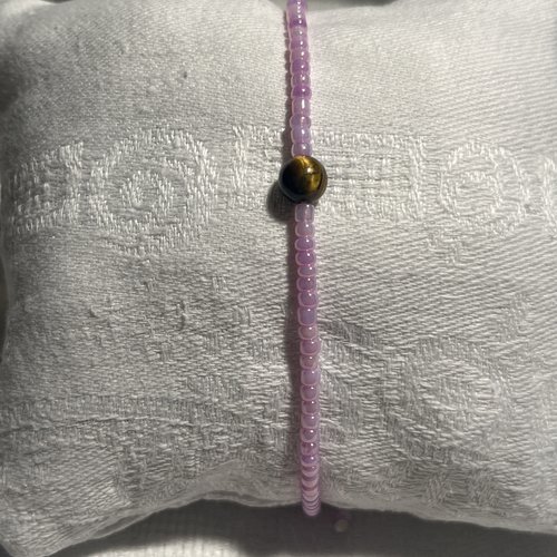Bracelet perle de rocaille et œil de tigre