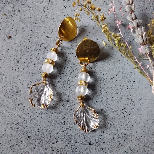 Boucles d’oreilles élégantes,  femme, soir de fête,  création artisanale