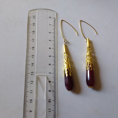 Boucles d’oreilles gouttes grenat