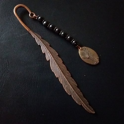 Marque page feuille cuivrée