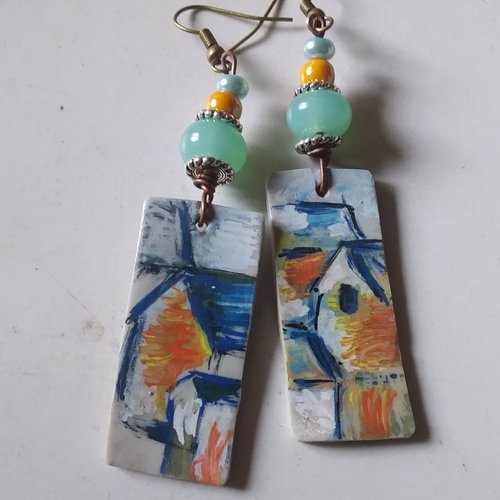 Ma bro...boucles d’oreilles série mini,  phare dans l’orage..ooak..création artisanale et unique..