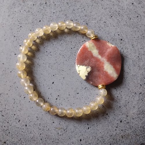 Bracelet élastique,  jaspe , création artisanale unique