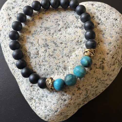 Bracelet élastique en perles de gemmes, création artisanale