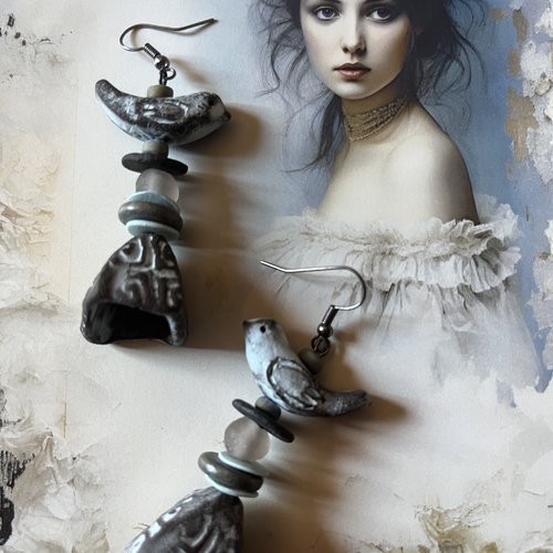 Oiseaux de céramique, création artisanale