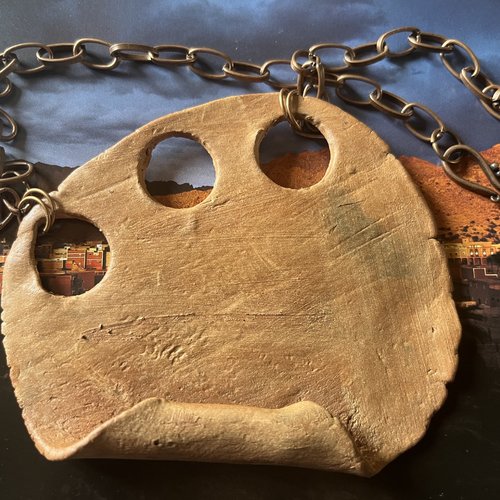 Collier argile brute et chaîne de cuivre