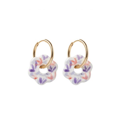 Boucles d’oreilles créoles perle en céramique