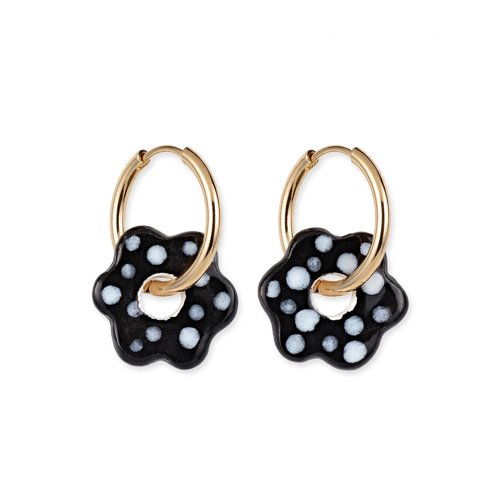 Boucles d’oreilles créoles perle en céramique