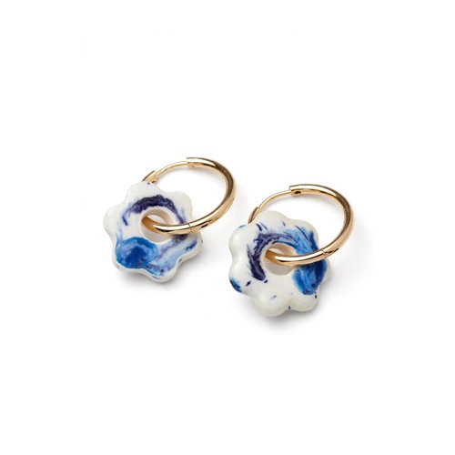 Boucles d’oreilles créoles perle en céramique