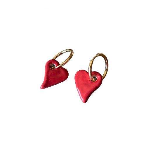 Boucles d’oreilles créoles perle en céramique
