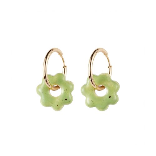 Boucles d’oreilles créoles perle en céramique