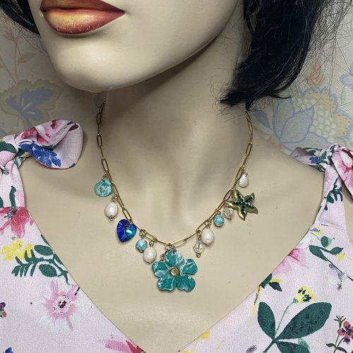 Collier femme fille en argile polymère